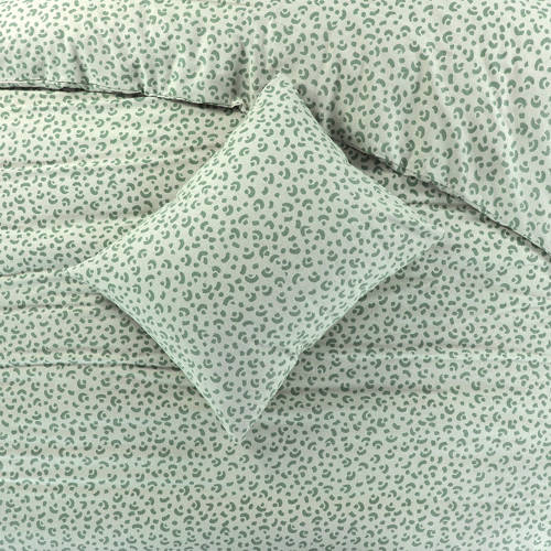 NOUS Living flanellen dekbedovertrek 2 persoons (140x220 cm) Groen Panterprint