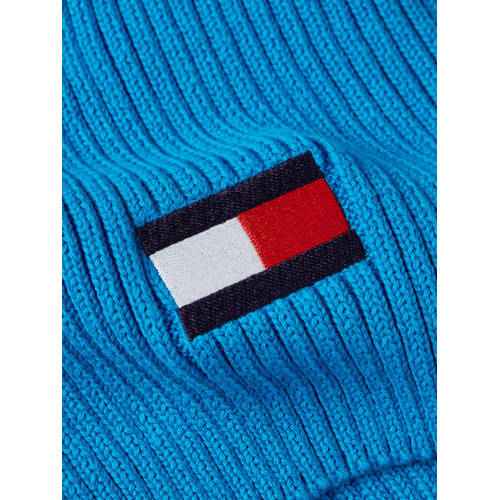 Tommy Hilfiger sjaal helderblauw Jongens Meisjes Acryl Effen