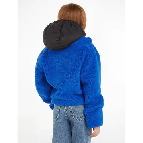 Calvin Klein teddy winterjas hardblauw zwart 128