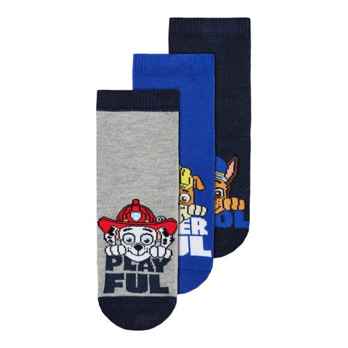 NAME IT MINI Paw Patrol sokken - 3 paar Blauw Jongens/Meisjes Katoen Printopdruk