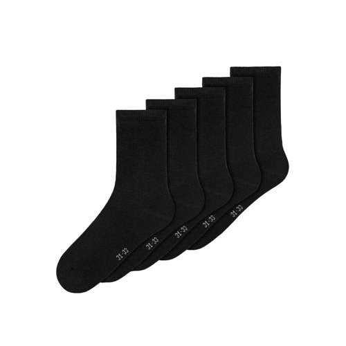 NAME IT KIDS sokken - set van 5 zwart Jongens/Meisjes Katoen Effen