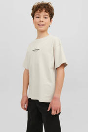 thumbnail: JACK & JONES JUNIOR T-shirt JORVESTERBRO met tekst beige