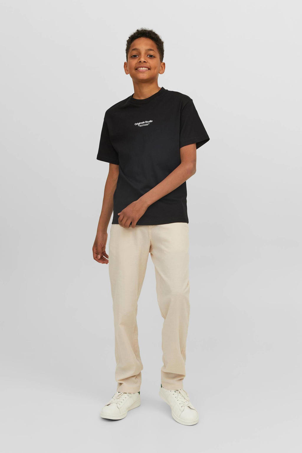 JACK & JONES JUNIOR T-shirt JORVESTERBRO met tekst zwart