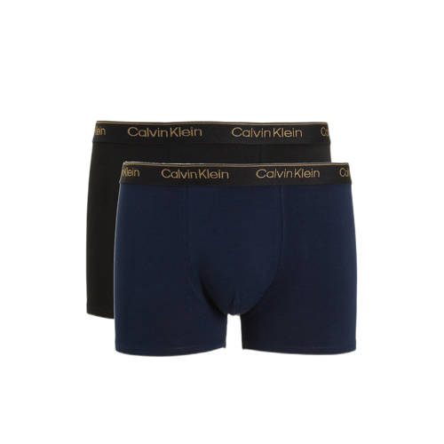 Calvin Klein boxershort - set van 2 donkerblauw/zwart Jongens Katoen Logo