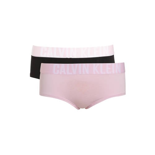 Calvin Klein hipster - set van 2 roze/zwart Slip Meisjes Stretchkatoen