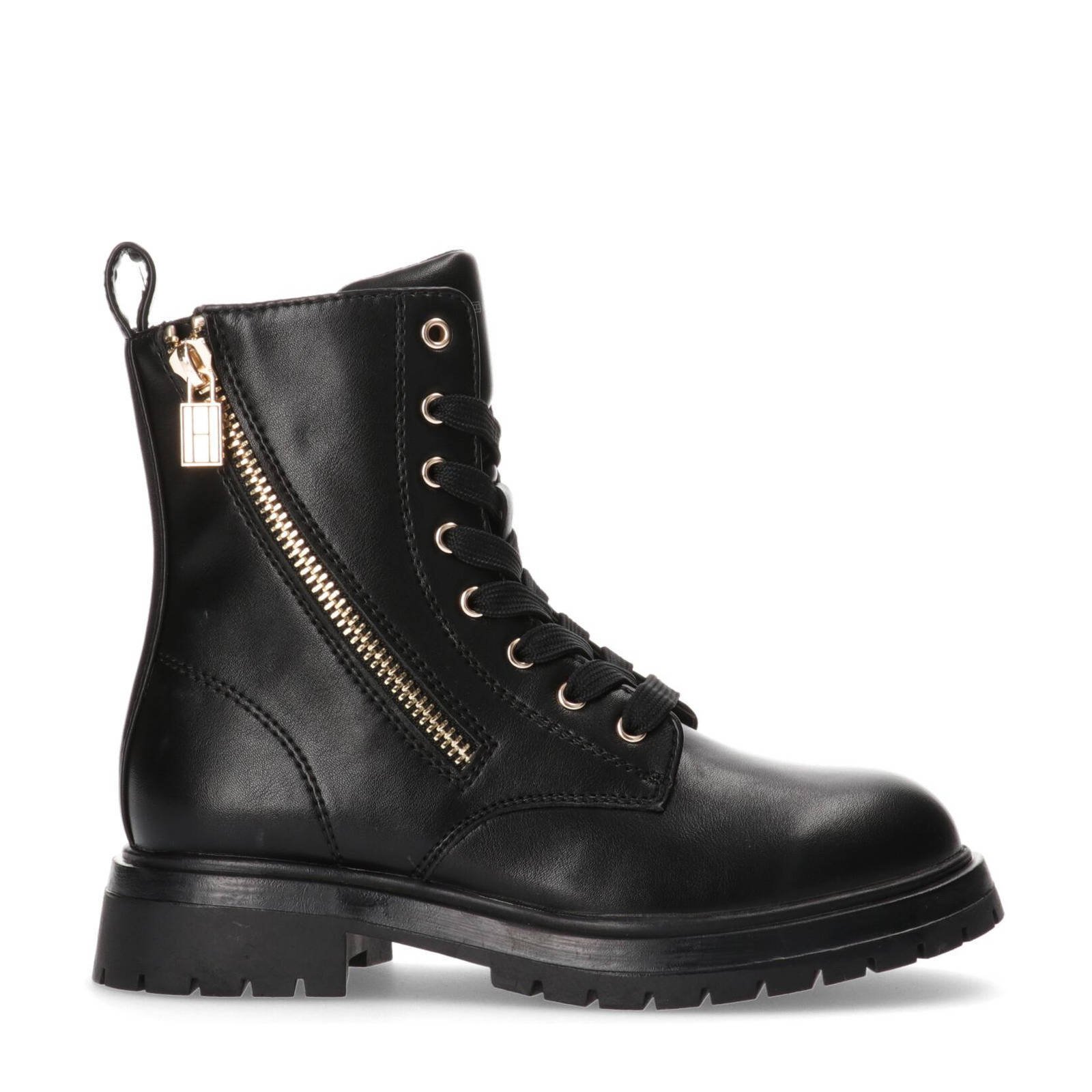 Tommy Hilfiger Ashlyn veterboots zwart kleertjes