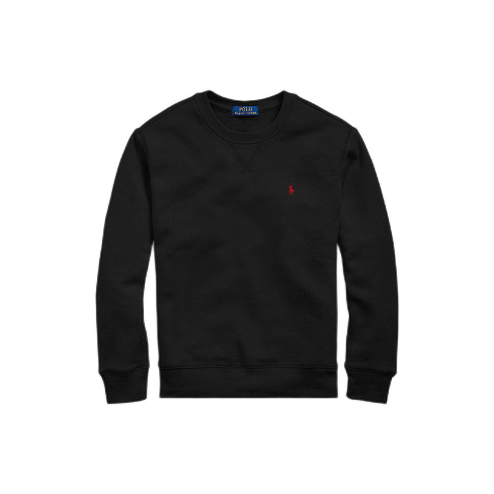 Zwarte jongens Polo Ralph Lauren sweater van katoen met effen, lange mouwen en ronde hals