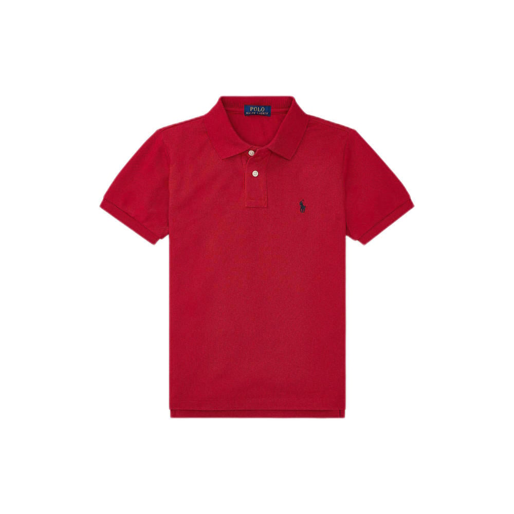 Rode jongens Polo Ralph Lauren polo van katoen met effen en korte mouwen