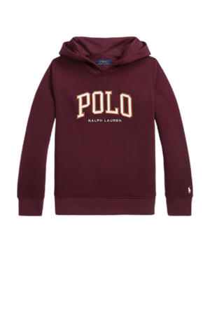 hoodie met logo donkerrood