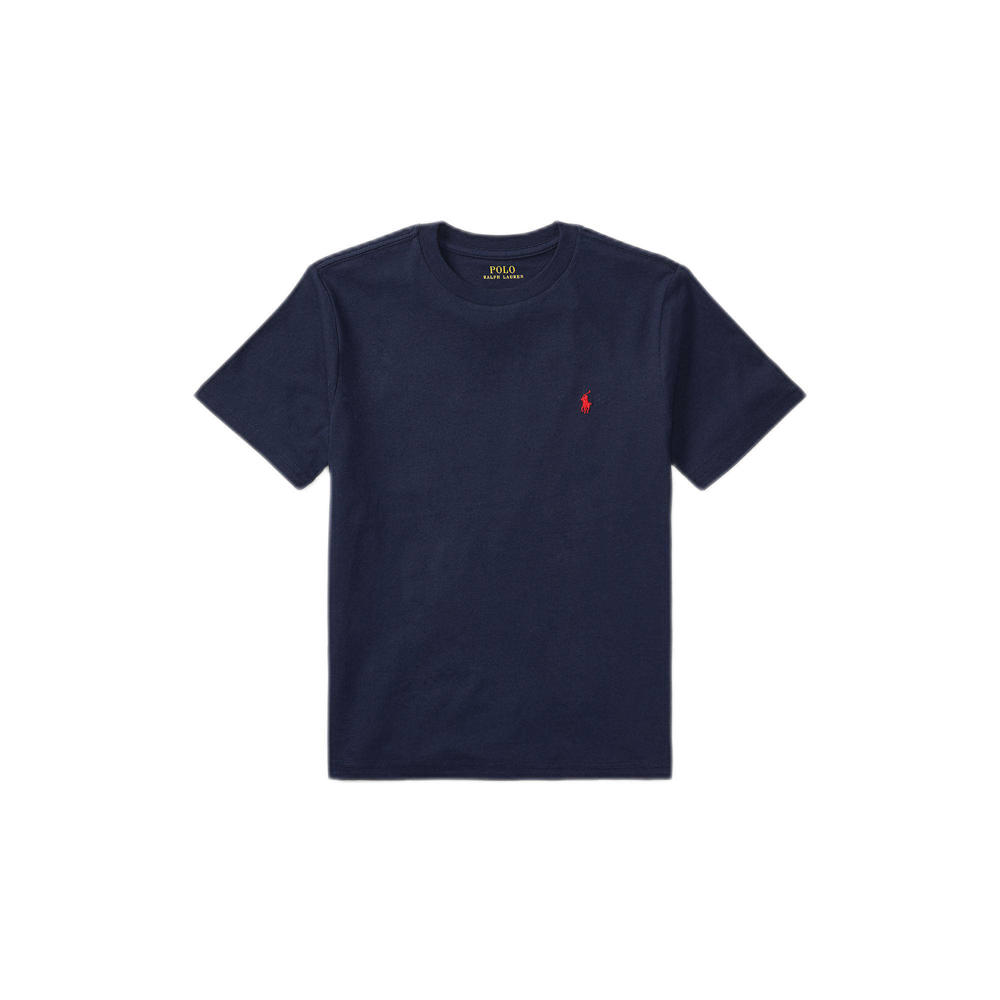 Blauwe jongens POLO Ralph Lauren T-shirt van katoen met korte mouwen en ronde hals