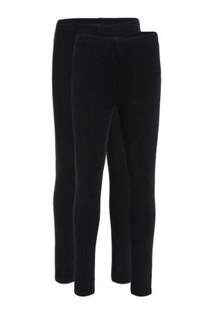 fleece legging - set van 2 zwart