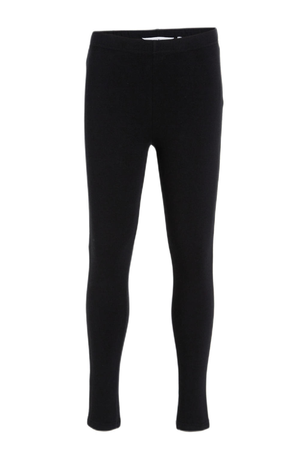 Zwarte meisjes anytime legging van katoen met elastische tailleband en effen
