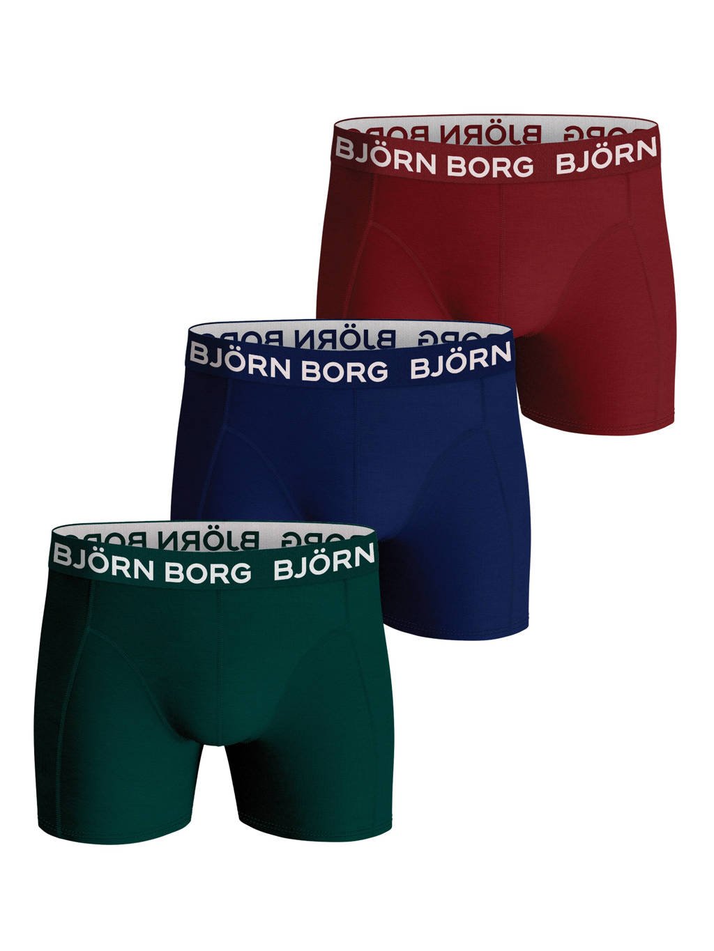boxershort CORE - set van 3 groen/blauw/rood