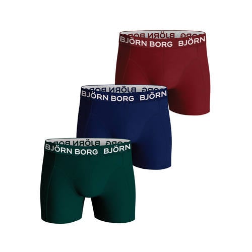 Björn Borg boxershort CORE - set van 3 groen/blauw/rood Jongens Stretchkatoen