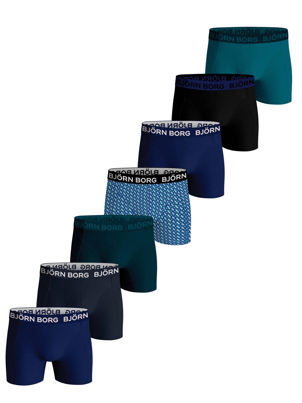 boxershort CORE - set van 7 donkerblauw/multicolor
