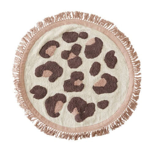 NOUS Kids kindervloerkleed Sarli (Ø110 cm) Roze Dierenprint