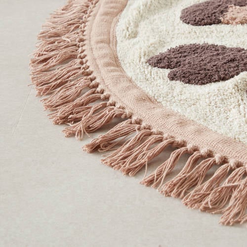 NOUS Kids kindervloerkleed Sarli (Ø110 cm) Roze Dierenprint
