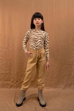 longsleeve met dierenprint beige/bruin