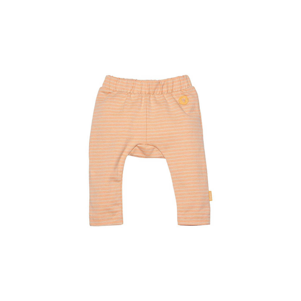 baby gestreepte regular fit legging oranje/lichtgeel