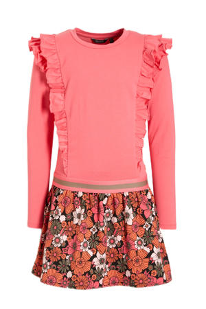 gebloemde jurk XADE roze/oranje