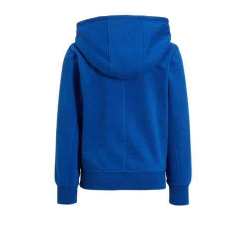anytime hoodie met printopdruk blauw Trui Jongens Katoen Capuchon Tekst 98 104