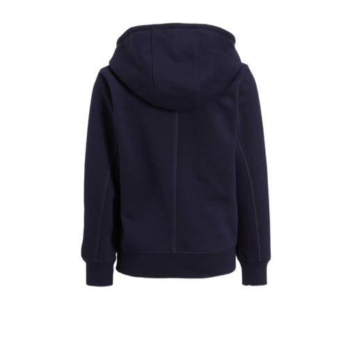 anytime hoodie met tekstopdruk donkerblauw Trui Jongens Katoen Capuchon 98 104