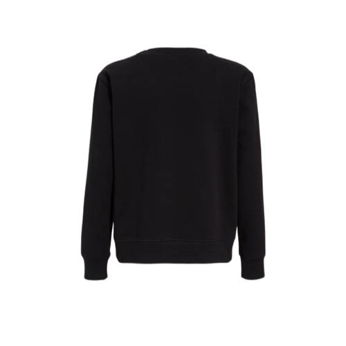 Anytime sweater met printopdruk zwart Trui Meisjes Katoen Ronde hals Printopdruk 134 140