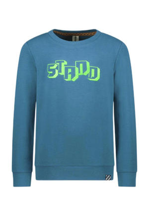 sweater B.BOLD met printopdruk turquoise 