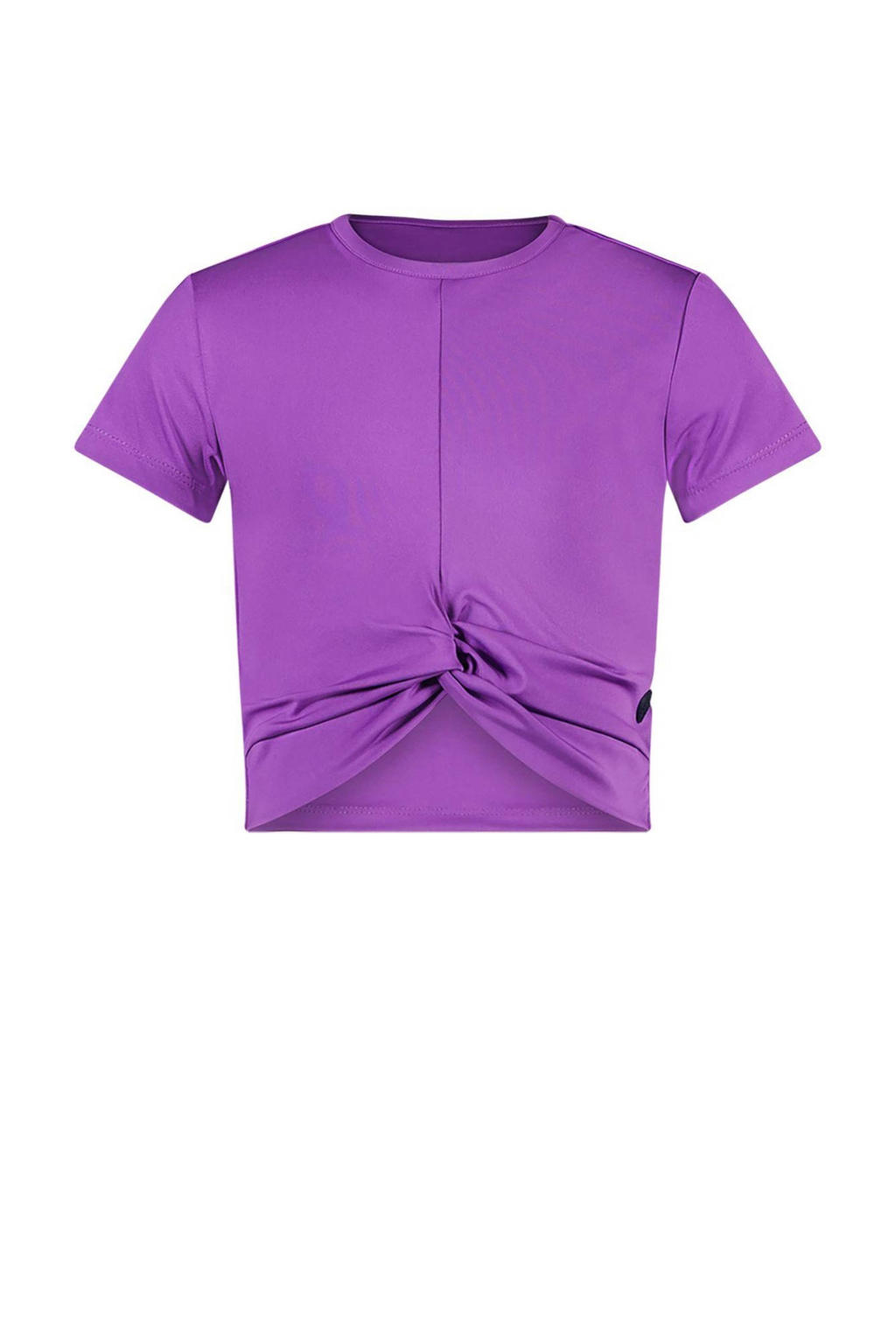 Paarse meisjes B.Nosy sport T-shirt B.Active van polyester met korte mouwen, ronde hals en knoopdetail