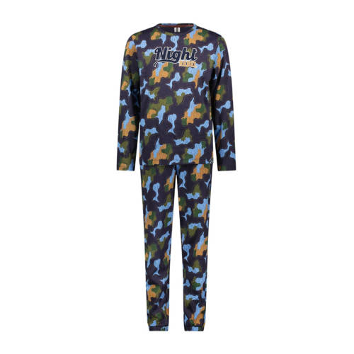 B.Nosy pyjama B. a SLEEP met all over print donkerblauw/multicolor Jongens Stretchkatoen Ronde hals