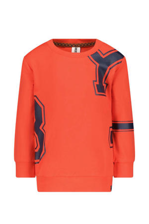 sweater B.EAGER met all over print rood/donkerblauw