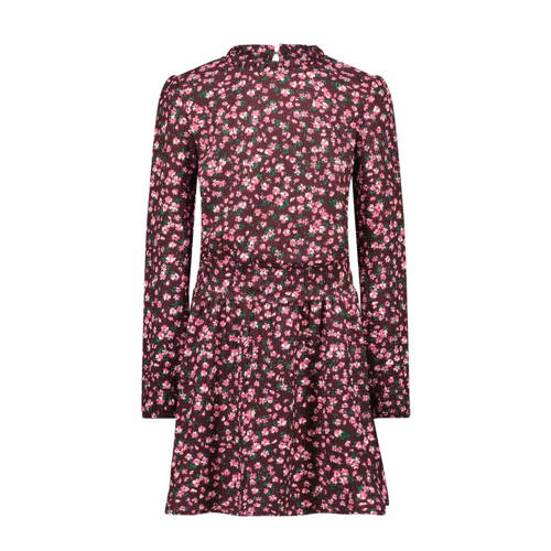 B.Nosy gebloemde jurk B.ELEGANT paars/roze Meisjes Polyester Opstaande kraag - maat 122 afbeelding