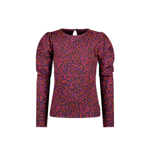 B.Nosy longsleeve B.GRACIOUS met all over print paars/roze Meisjes Polyester Ronde hals 