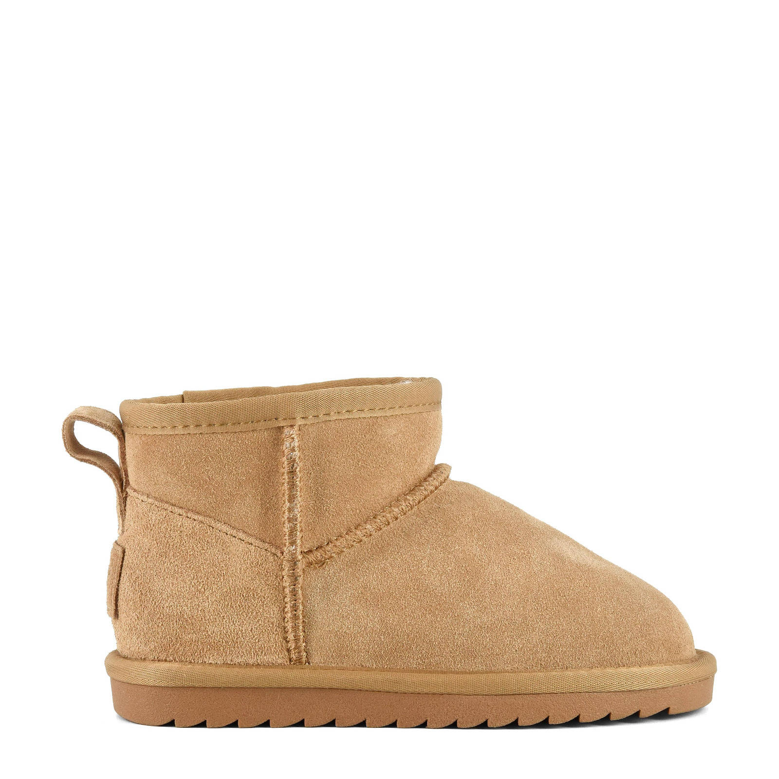 Colors of California gevoerde suède enkelboots beige | kleertjes.com