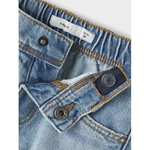 Name it MINI tapered fit jeans NMNSIDNEY met slijtage medium blue denim Blauw 104