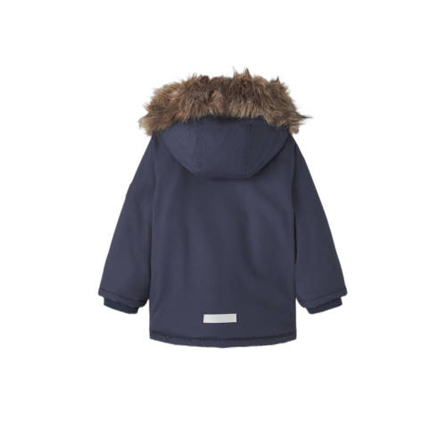 name it MINI winterjas NMMMARLIN donkerblauw Jongens Polyester Capuchon 80