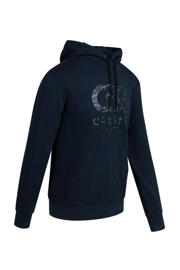 thumbnail: Donkerblauwe jongens en meisjes Cruyff hoody van katoen met logo dessin, lange mouwen en capuchon