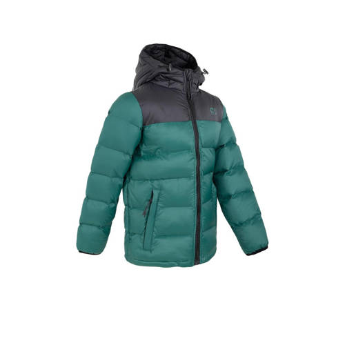 Cruyff jack donkergroen zwart Jas Jongens Meisjes Polyester Capuchon Meerkleurig 128