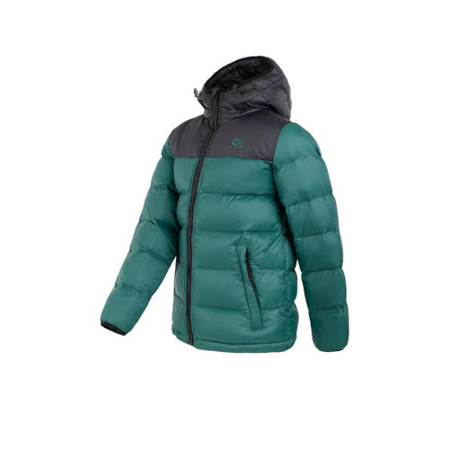 Cruyff jack donkergroen zwart Jas Jongens Meisjes Polyester Capuchon Meerkleurig 128