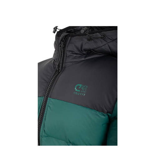 Cruyff jack donkergroen zwart Jas Jongens Meisjes Polyester Capuchon Meerkleurig 128