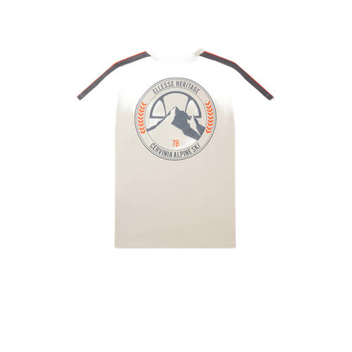Ellesse T-shirt offwhite Ecru Jongens Katoen Ronde hals Logo 128-134