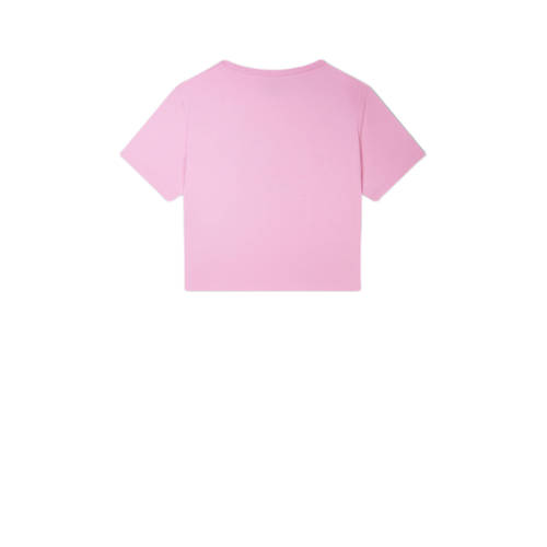Ellesse cropped T-shirt roze Meisjes Katoen Ronde hals Logo 128-134