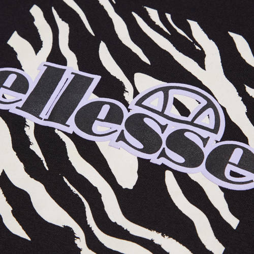 Ellesse T-shirt Bibbona met printopdruk zwart wit Meisjes Katoen Ronde hals 128-134