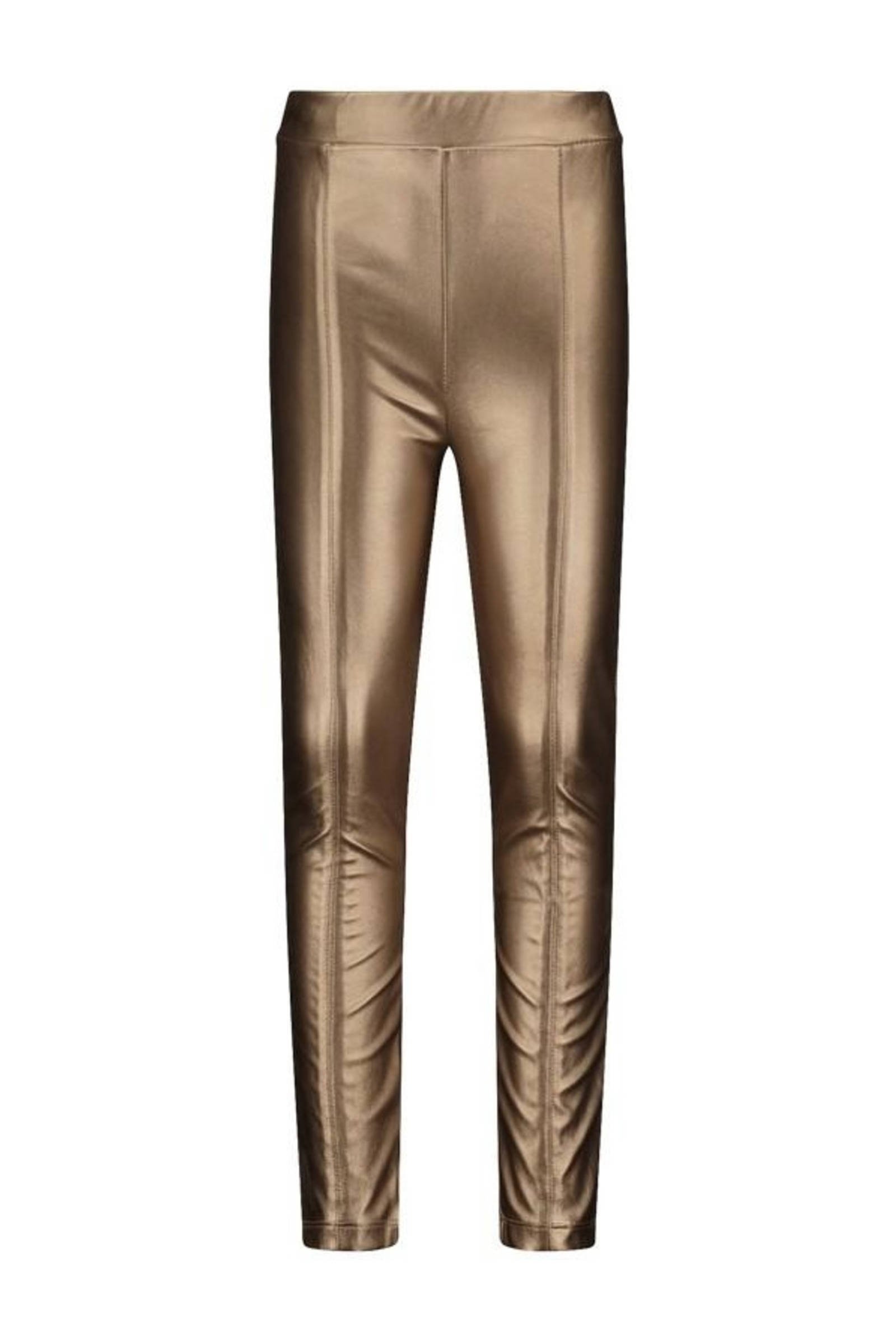 Like Flo metallic imitatieleren high waist skinny broek brons kleertjes