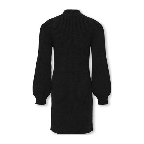 KIDS ONLY GIRL gebreide jurk KOGKATIA zwart Meisjes Viscose Opstaande kraag