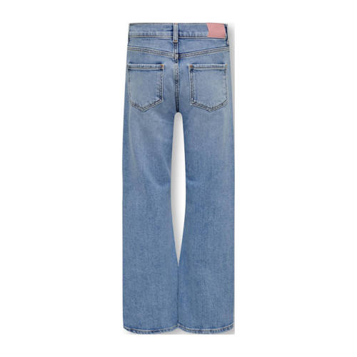 Only KIDS GIRL wide leg jeans KOGASTA BARREL met slijtage light medium blue denim Blauw 128