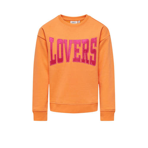 KIDS ONLY GIRL sweater KOGANNA met tekst oranje Tekst