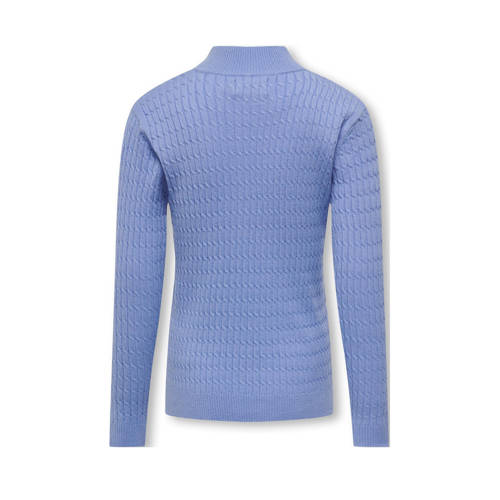 Only KIDS GIRL gebreide coltrui KOGNEWLINA met textuur zachtblauw Effen 110 116