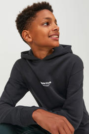 thumbnail: JACK & JONES JUNIOR hoodie JORVESTERBRO met tekst zwart