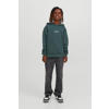 JACK & JONES JUNIOR hoodie JORVESTERBRO met tekst donkergroen